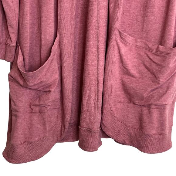 L.L.Bean Womens Longline Jersey Cardigan 2X Plus Pink Modal Blend Pockets flaws - Picture 3 of 7